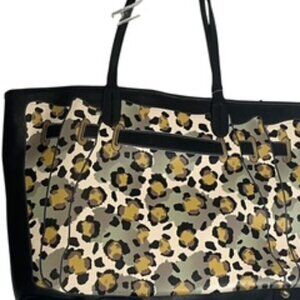 NEW Betsey‎ Johnson Fee Fi Faux Shopper Tote Bag Purse Cheetah Print NWT